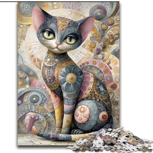 Puzzle für Erwachsene, 1000 Teile, Katzenkunst, Lernspiele, Heimdekoration, ganze Familie (Größe 50x75cm) von LiJianXXE