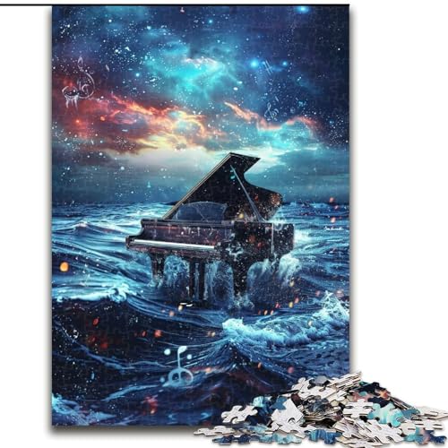 Puzzle für Erwachsene, 1000 Teile, Klavier im Ozean, geeignet für Kinder ab 14 Jahren, Wohndeko-Angebot als Geschenk für die ganze Familie (Größe 50x75cm) von LiJianXXE