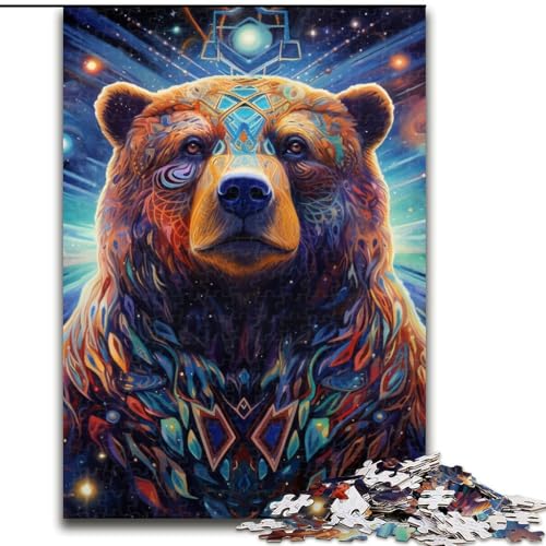 Puzzle für Erwachsene, 1000 Teile, Kunst-Tier-Bär-Puzzle, aus Pappe, Geburtstage, Weihnachten, Halloween, Erntedankfest, Ostern, 1000 Teile(26x38cm) von LiJianXXE