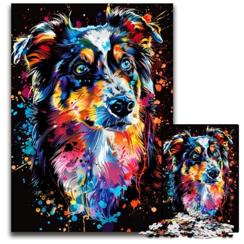 Puzzle für Erwachsene, 1000 Teile, Miniatur-Amerikanischer Schäferhund, Puzzle für Erwachsene, anspruchsvolles Denkspiel für Teenager, Spaß für den Familienspieleabend, 26x38cm/10,23x14,96 Zoll Puzzle für Erwachsene, 1000 Teile, Miniatur-Amerikanischer Schäferhund, Puzzle für Erwachsene, anspruchsvolles Denkspiel für Teenager, Spaß für den Familienspieleabend, 26x38cm/10,23x14,96 Zoll von LiJianXXE