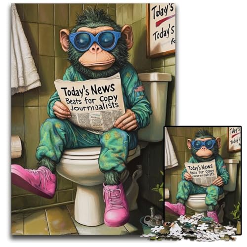 Puzzle für Erwachsene, 1000 Teile, Monkey Go-Toiletten-Puzzles für Erwachsene, anspruchsvolles Denkspiel für Teenager, Spaß für den Familienspielabend, 26x38cm/10,23x14,96 Zoll Puzzle für Erwachsene, 1000 Teile, Monkey Go-Toiletten-Puzzles für Erwachsene, anspruchsvolles Denkspiel für Teenager, Spaß für den Familienspielabend, 26x38cm/10,23x14,96 Zoll von LiJianXXE