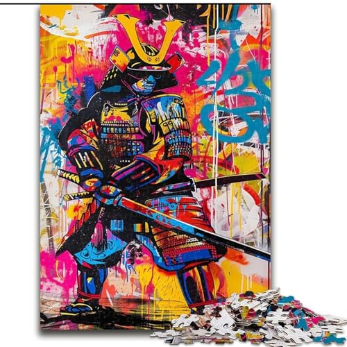 Puzzle für Erwachsene, 1000 Teile, Ninja-Samurai-Ölgemälde, Lernspiele, Heimdekoration ganze Familie (Größe 26x38cm) von LiJianXXE