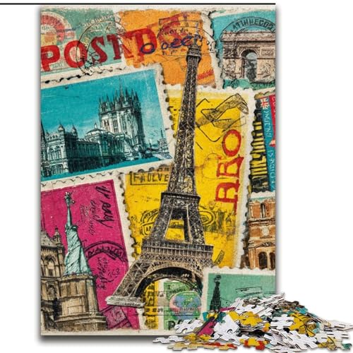 Puzzle für Erwachsene, 1000 Teile, Paris-Collage, für Kinder ab 14 Jahren, jedes Teil ist einzigartig – lustiges und herausforderndes Spiel für die ganze Familie, tolles Geschenk (Größe 50x75cm) von LiJianXXE