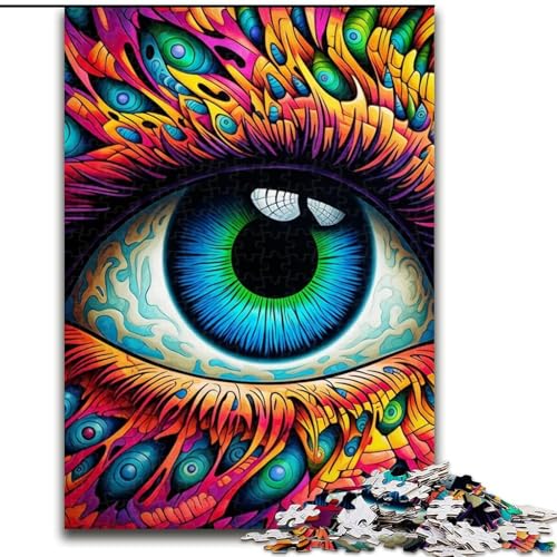 Puzzle für Erwachsene, 1000 Teile, Psychedelic Eyes, aus Pappe, Geburtstage, Feiertage und Heimdekoration, 1000 Teile(26x38cm) von LiJianXXE