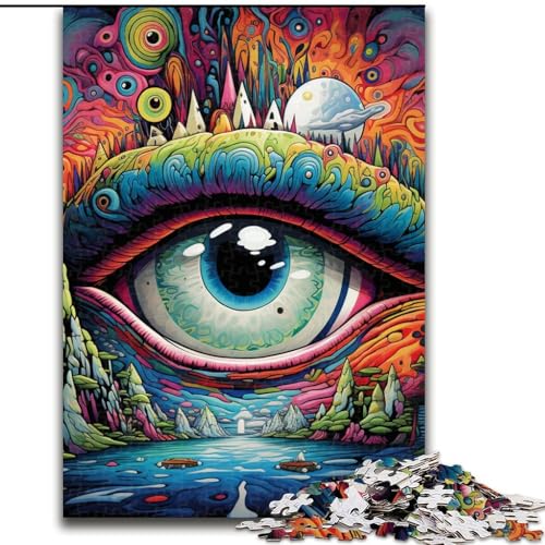 Puzzle für Erwachsene, 1000 Teile, Psychedelic Eyes, aus Pappe, Geburtstage, Weihnachten, Halloween, Thanksgiving, Ostern, 1000 Teile(26x38cm) von LiJianXXE