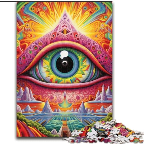 Puzzle für Erwachsene, 1000 Teile, Psychedelic Eyes Puzzle aus Pappe, anspruchsvolles Denkspiel für Teenager, Spaß für den Spieleabend mit der Familie, 1000 Teile(26x38cm) von LiJianXXE