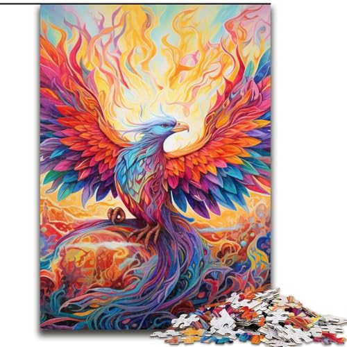 Puzzle für Erwachsene, 1000 Teile, Psychedelischer Phönixvogel, aus Holz, Familie und Freunde, knifflige Herausforderung, 1000 Teile(50x75cm) von LiJianXXE