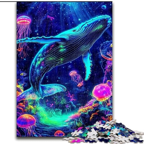 Puzzle für Erwachsene, 1000 Teile, Psychedelischer Wal, Familienunterhaltungsspielzeug, ganze Familie, ab 14 Jahren (Größe 50x75cm) von LiJianXXE