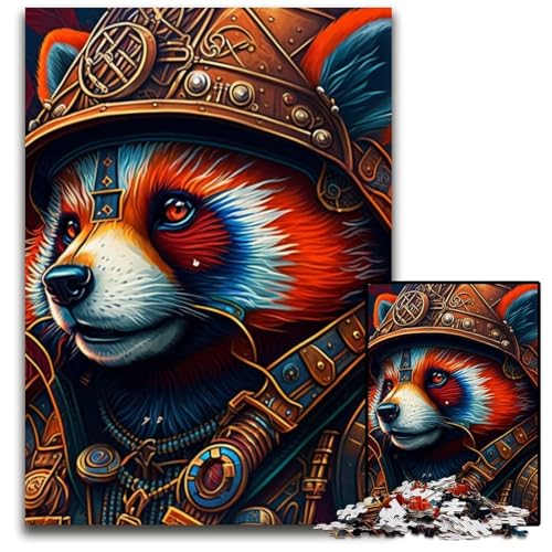 Puzzle für Erwachsene, 1000 Teile, Roter Panda-Krieger, Kartonpuzzle, pädagogisches Denkspiel, künstlerische Heim- und Bürodekoration, ab 14 Jahren, 26x38cm/10,23x14,96 Zoll von LiJianXXE