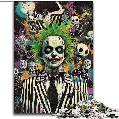 Puzzle für Erwachsene, 1000 Teile, Skelett-Clown, Spiele, Spielzeug, Geschenk, einzigartige Geburtstags- und Geschenkideen für Kinder ab 14 Jahren (Größe 50x75cm) von LiJianXXE