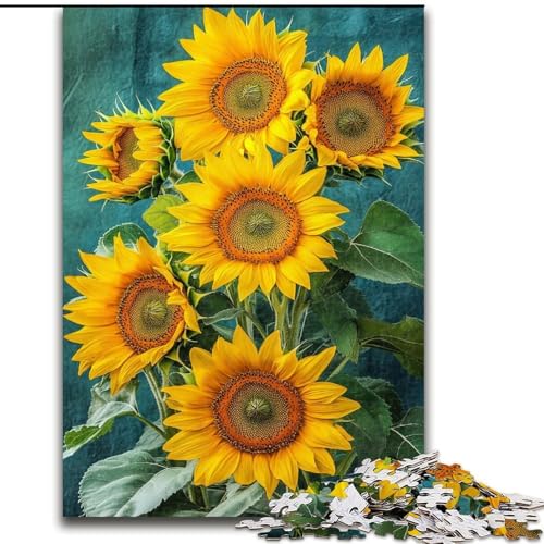Puzzle für Erwachsene, 1000 Teile, Sonnenblume, für Kinder ab 14 Jahren Jedes Teil ist einzigartig – lustiges und herausforderndes Spiel für die ganze Familie Tolles Geschenk (Größe 50x75cm) von LiJianXXE