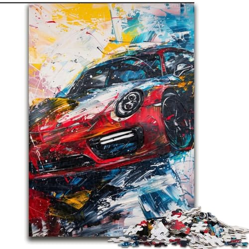 Puzzle für Erwachsene, 1000 Teile, Sportwagen-Graffiti, Familienunterhaltungsspielzeug, ganze Familie, ab 14 Jahren (Größe 50x75cm) von LiJianXXE