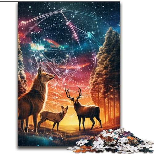 Puzzle für Erwachsene, 1000 Teile, Starling Grove Deer Puzzle, aus Pappe, interaktives Familienspiel, DIY-Heimdeko, anspruchsvolles Denksport-Geschenk, 1000 Teile(26x38cm) von LiJianXXE
