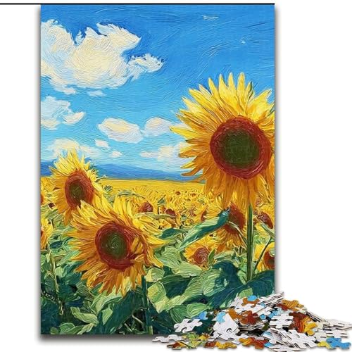 Puzzle für Erwachsene, 1000 Teile, Sternenhimmel, Sonnenblume, Familienunterhaltungsspielzeug, ganze Familie, ab 14 Jahren (Größe 26x38cm) von LiJianXXE