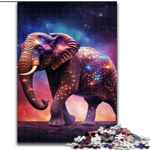 Puzzle für Erwachsene, 1000 Teile, Sterntier-Elefant, aus Holz, Spaß für zu Hause, Geburtstagsgeschenk, Reisegeschenk, 1000 Teile(50x75cm) von LiJianXXE