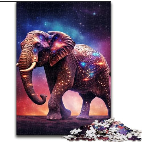 Puzzle für Erwachsene, 1000 Teile, Sterntier-Elefant, aus Pappe, interaktives Familienspiel, Heimdekoration zum Selbermachen, anspruchsvolles Denkspiel als Geschenk, 1000 Teile(26x38cm) von LiJianXXE