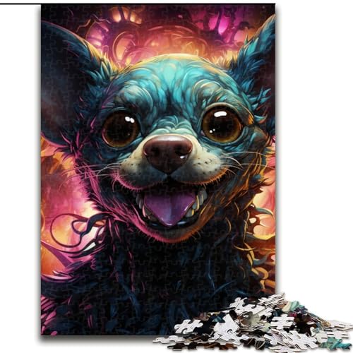 Puzzle für Erwachsene, 1000 Teile, Tier-Puzzle mit bunten Hunden, aus Holz, Spaß für zu Hause, Geburtstagsgeschenk, Reisegeschenk, 1000 Teile(50x75cm) von LiJianXXE