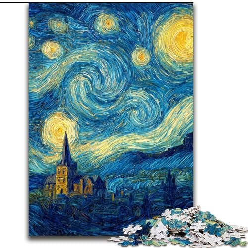 Puzzle für Erwachsene, 1000 Teile, Van Goghs Nachthimmel, für Kinder ab 14 Jahren Jedes Teil ist einzigartig – lustiges und herausforderndes Spiel für die ganze Familie Tolles Geschenk (Größe 50x75cm) von LiJianXXE