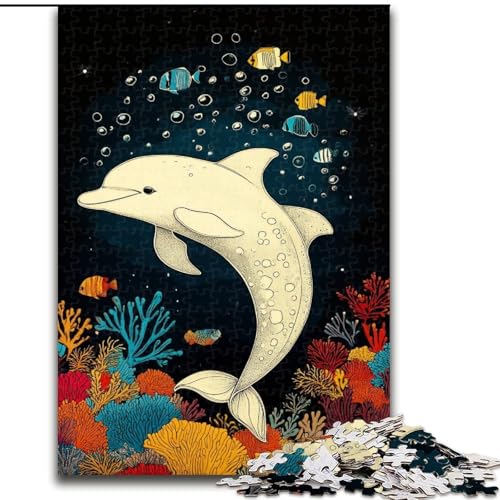 Puzzle für Erwachsene, 1000 Teile, Weißer Delfin, für Kinder ab 14 Jahren Jedes Teil ist einzigartig – lustiges und herausforderndes Spiel für die ganze Familie Tolles Geschenk (Größe 50x75cm) von LiJianXXE