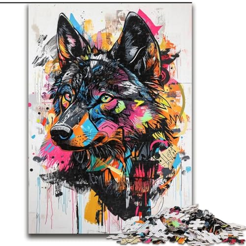 Puzzle für Erwachsene, 1000 Teile, Wolfskunst, für Kinder ab 14 Jahren, jedes Teil ist einzigartig – lustiges und herausforderndes Spiel für die ganze Familie, tolles Geschenk (Größe 50x75cm) von LiJianXXE