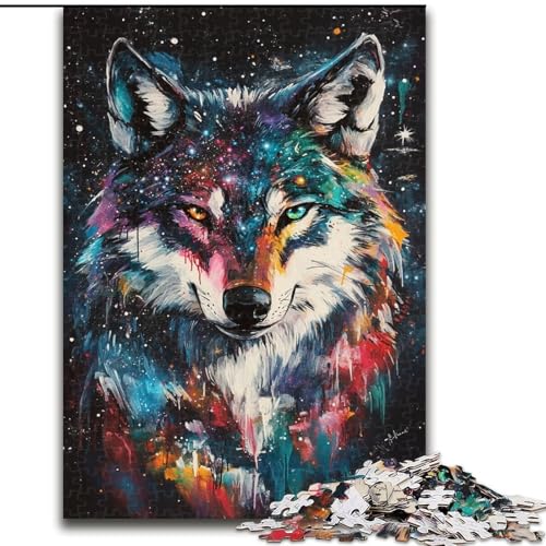 Puzzle für Erwachsene, 1000 Teile, Wolfskunst, für Kinder ab 14 Jahren, jedes Teil ist einzigartig – lustiges und herausforderndes Spiel für die ganze Familie, tolles Geschenk (Größe 50x75cm) von LiJianXXE