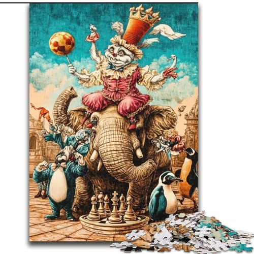Puzzle für Erwachsene, 1000 Teile, Zirkustiere, Familienunterhaltungsspielzeug, ganze Familie, ab 14 Jahren (Größe 26x38cm) von LiJianXXE
