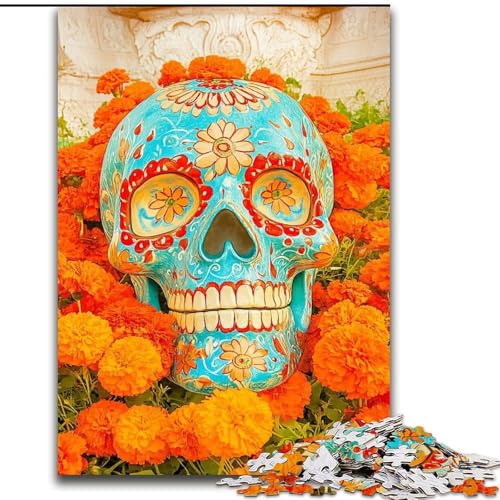 Puzzle für Erwachsene, 1000 Teile, Zuckerschädel, Familienunterhaltungsspielzeug, ganze Familie, ab 14 Jahren (Größe 50x75cm) von LiJianXXE