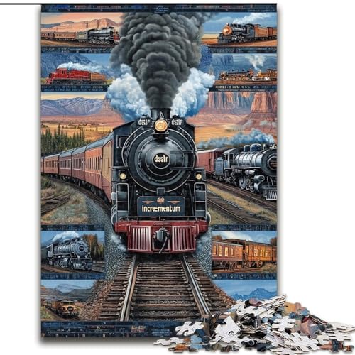 Puzzle für Erwachsene, 1000 Teile, Zugcollage, Familienunterhaltungsspielzeug, ganze Familie, ab 14 Jahren (Größe 26x38cm) von LiJianXXE