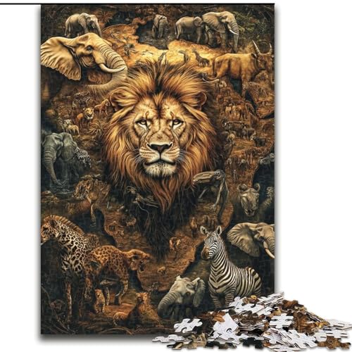Puzzle für Erwachsene, 1000 Teile, afrikanische Tierwelt, Lernspiele, Heimdekoration, ganze Familie (Größe 26x38cm) von LiJianXXE