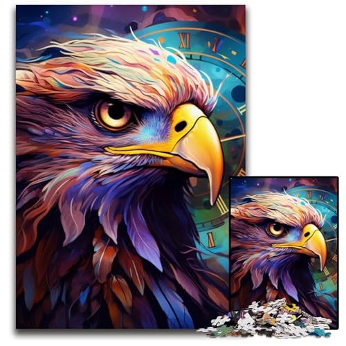 Puzzle für Erwachsene, 1000 Teile, bunter Adler, Kartonpuzzle für Erwachsene, Heimaktivität für Feiertage, Geburtstage und Familienspieleabende, 26x38cm/10,23x14,96 Zoll von LiJianXXE