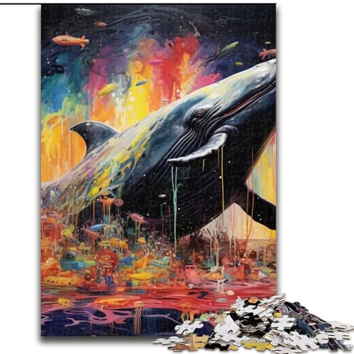 Puzzle für Erwachsene, 1000 Teile, buntes Blauwal-Puzzle, aus Pappe, Geburtstage, Weihnachten, Halloween, Erntedankfest, Ostern, 1000 Teile(26x38cm) von LiJianXXE