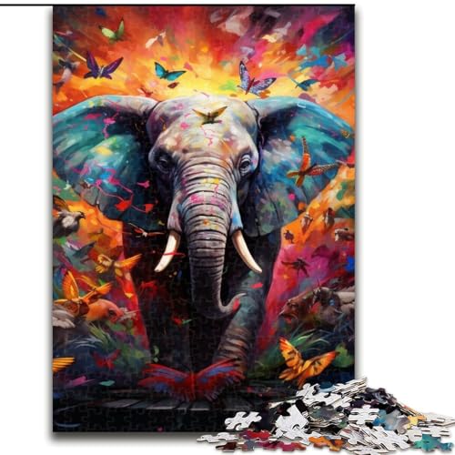 Puzzle für Erwachsene, 1000 Teile, farbenfroher Kunstelefant aus Holz, geeignet für Geburtstage, Halloween, Erntedankfest, Ostern, 50x75cm, Geburtstagsfeier für Männer und Frauen Puzzle für Erwachsene, 1000 Teile, farbenfroher Kunstelefant aus Holz, geeignet für Geburtstage, Halloween, Erntedankfest, Ostern, 50x75cm, Geburtstagsfeier für Männer und Frauen von LiJianXXE