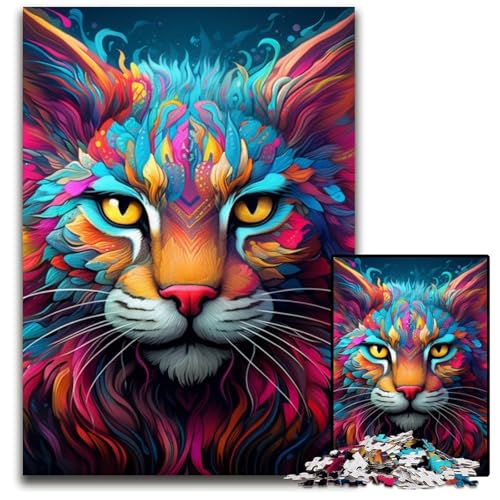 Puzzle für Erwachsene, 1000 Teile, farbenfrohes Kunst-Luchs-Holzpuzzle, anspruchsvolles Denkspiel für Teenager, Spaß für den Familienspieleabend, 50x75cm/19,68x29,52 Zoll Puzzle für Erwachsene, 1000 Teile, farbenfrohes Kunst-Luchs-Holzpuzzle, anspruchsvolles Denkspiel für Teenager, Spaß für den Familienspieleabend, 50x75cm/19,68x29,52 Zoll von LiJianXXE
