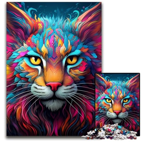 Puzzle für Erwachsene, 1000 Teile, farbenfrohes Kunst-Luchs-Kartonpuzzle, anspruchsvolles Denkspiel für Teenager, Spaß für den Familienspieleabend, 26x38cm/10,23x14,96 Zoll Puzzle für Erwachsene, 1000 Teile, farbenfrohes Kunst-Luchs-Kartonpuzzle, anspruchsvolles Denkspiel für Teenager, Spaß für den Familienspieleabend, 26x38cm/10,23x14,96 Zoll von LiJianXXE