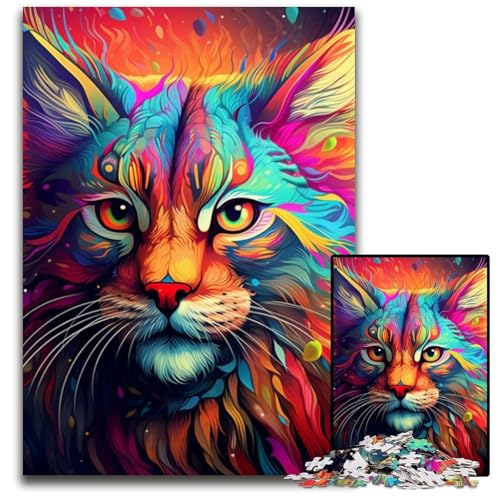 Puzzle für Erwachsene, 1000 Teile, farbenfrohes Kunst-Luchs-Puzzle für Erwachsene, anspruchsvolles Denkspiel für Teenager, Spaß für den Familienspieleabend, 26x38cm/10,23x14,96 Zoll von LiJianXXE