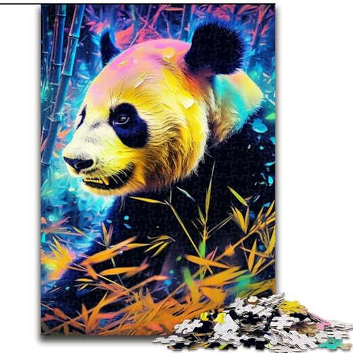 Puzzle für Erwachsene, 1000 Teile, farbenfrohes Panda-Kunstpuzzle aus Holz, anspruchsvolles Denkspiel für Teenager, Spaß für den Familienspieleabend, 1000 Teile(50x75cm) von LiJianXXE