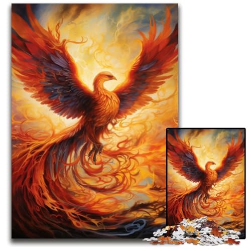 Puzzle für Erwachsene, 1000 Teile, farbenfrohes Phoenix-Kunst-Kartonpuzzle, anspruchsvolles Denkspiel für Teenager, Spaß für den Familienspieleabend, 26x38cm/10,23x14,96 Zoll von LiJianXXE