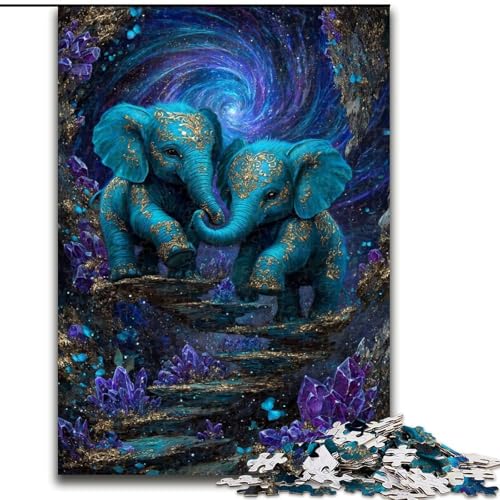 Puzzle für Erwachsene, 1000 Teile, geheimnisvoller Elefant, Familienunterhaltungsspielzeug, ganze Familie, ab 14 Jahren (Größe 50x75cm) von LiJianXXE