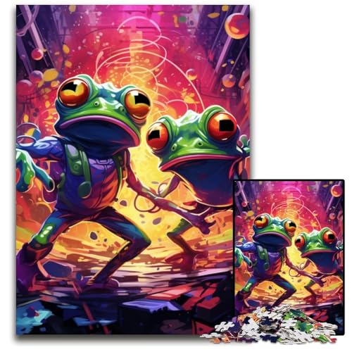Puzzle für Erwachsene, 1000 Teile, psychedelische Frosch-Puzzles für Erwachsene, anspruchsvolles Denkspiel für Teenager, Spaß für den Familienspieleabend, 50x75cm/19,68x29,52 Zoll Puzzle für Erwachsene, 1000 Teile, psychedelische Frosch-Puzzles für Erwachsene, anspruchsvolles Denkspiel für Teenager, Spaß für den Familienspieleabend, 50x75cm/19,68x29,52 Zoll von LiJianXXE