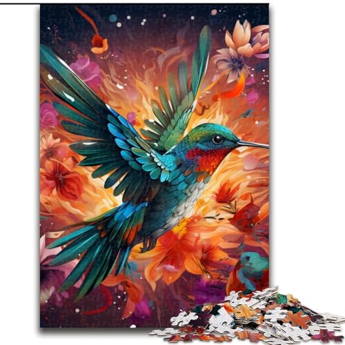 Puzzle für Erwachsene, 1000 Teile, psychedelisches Kolibri-Puzzle, aus Pappe, ideal für Büro, Schlafzimmer, Wohnzimmerdekoration, 1000 Teile(26x38cm) von LiJianXXE