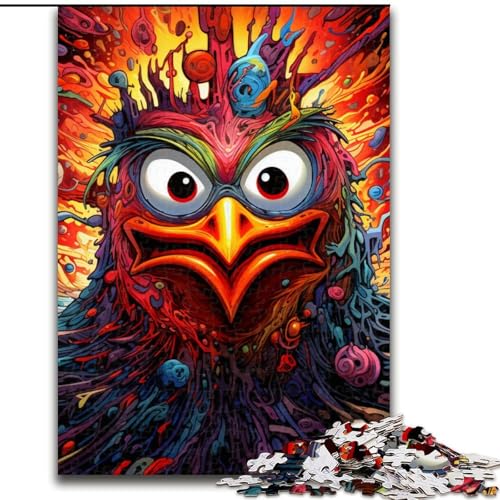 Puzzle für Erwachsene, 1000 Teile, psychedelisches Vogel-Puzzle aus Holz, Familie und Freunde, knifflige Herausforderung, 1000 Teile(50x75cm) von LiJianXXE
