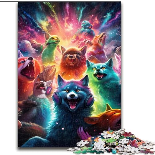 Puzzle für Erwachsene, 1000 Teile, psychedelisches Wolf-Kunstpuzzle aus Holz, anspruchsvolles Denkspiel für Teenager, Spaß für den Familienspieleabend, 1000 Teile(50x75cm) von LiJianXXE