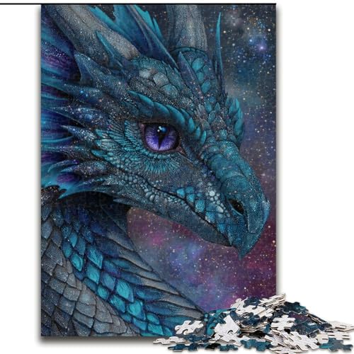 Puzzle für Erwachsene, 1000 Teile, wunderschöner Drache mit funkelnder Galaxie, Lernspiele, Heimdekoration, ganze Familie (Größe 50x75cm) von LiJianXXE