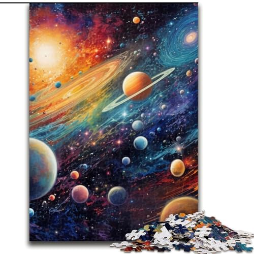 Puzzle für Erwachsene, 1000 farbenfrohe Universum-Puzzles aus Pappe, geeignet für Geburtstage, Halloween, Thanksgiving, Ostern, 1000 Teile(26x38cm) von LiJianXXE