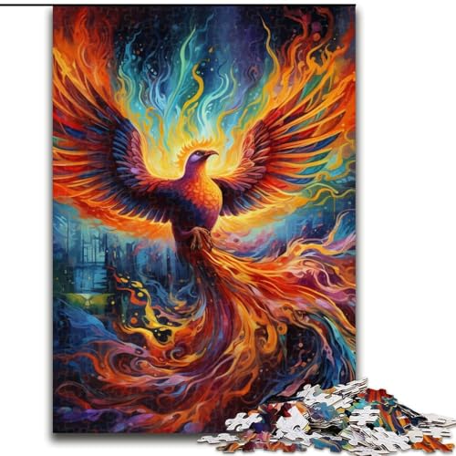 Puzzle für Erwachsene, 1000 psychedelische Phönix-Vogel-Puzzles aus Pappe, geeignet für Geburtstage, Halloween, Thanksgiving, Ostern, 1000 Teile(26x38cm) von LiJianXXE