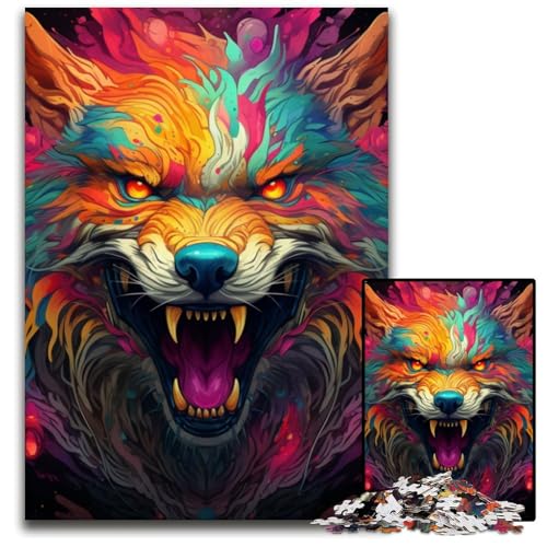 Puzzle für Erwachsene, 1000-teiliges Art Wolf-Kartonpuzzle, anspruchsvolles Denkspiel für Teenager, Spaß für den Familienspieleabend, 26x38cm/10,23x14,96 Zoll Puzzle für Erwachsene, 1000-teiliges Art Wolf-Kartonpuzzle, anspruchsvolles Denkspiel für Teenager, Spaß für den Familienspieleabend, 26x38cm/10,23x14,96 Zoll von LiJianXXE