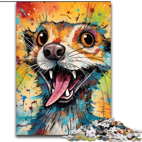 Puzzle für Erwachsene, 1000-teiliges Erdmännchen-Puzzle aus Pappe, anspruchsvolles Denkspiel für Teenager, Spaß für den Familienspieleabend, 1000 Teile(26x38cm) von LiJianXXE