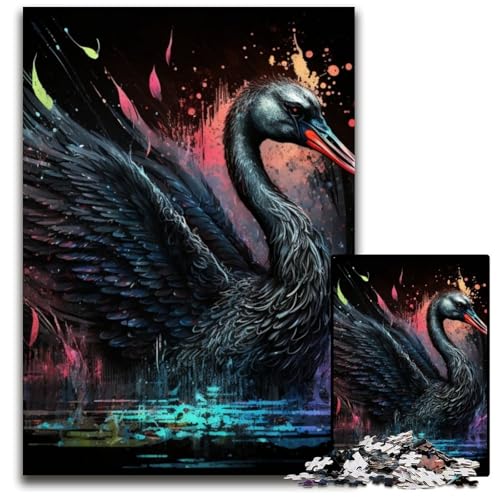 Puzzle für Erwachsene, 1000-teiliges Fantasy-Schwan-Kartonpuzzle, anspruchsvolles Denkspiel für Teenager, Spaß für den Familienspielabend, 26x38cm/10,23x14,96 Zoll Puzzle für Erwachsene, 1000-teiliges Fantasy-Schwan-Kartonpuzzle, anspruchsvolles Denkspiel für Teenager, Spaß für den Familienspielabend, 26x38cm/10,23x14,96 Zoll von LiJianXXE