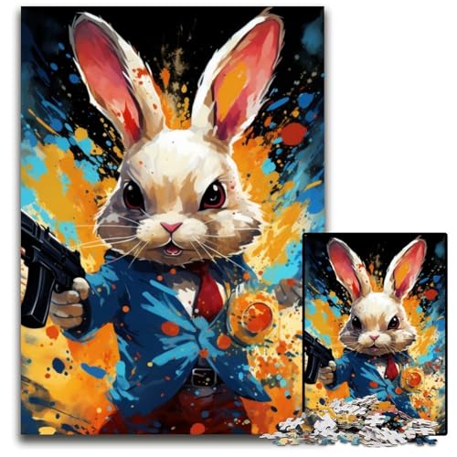 Puzzle für Erwachsene, 1000-teiliges Kaninchen-Krieger-Kartonpuzzle, anspruchsvolles Denkspiel für Teenager, Spaß für den Familienspielabend, 26x38cm/10,23x14,96 Zoll Puzzle für Erwachsene, 1000-teiliges Kaninchen-Krieger-Kartonpuzzle, anspruchsvolles Denkspiel für Teenager, Spaß für den Familienspielabend, 26x38cm/10,23x14,96 Zoll von LiJianXXE