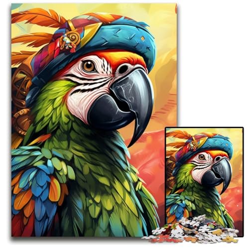 Puzzle für Erwachsene, 1000-teiliges Piratenpapagei-Kartonpuzzle, anspruchsvolles Denkspiel für Teenager, Spaß für den Familienspieleabend, 26x38cm/10,23x14,96 Zoll Puzzle für Erwachsene, 1000-teiliges Piratenpapagei-Kartonpuzzle, anspruchsvolles Denkspiel für Teenager, Spaß für den Familienspieleabend, 26x38cm/10,23x14,96 Zoll von LiJianXXE
